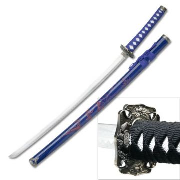 Bushido Dragon Samurai Katana - Blue 41"